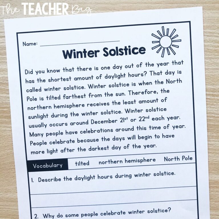 Winter Solstice Freebie The Teacher Bag