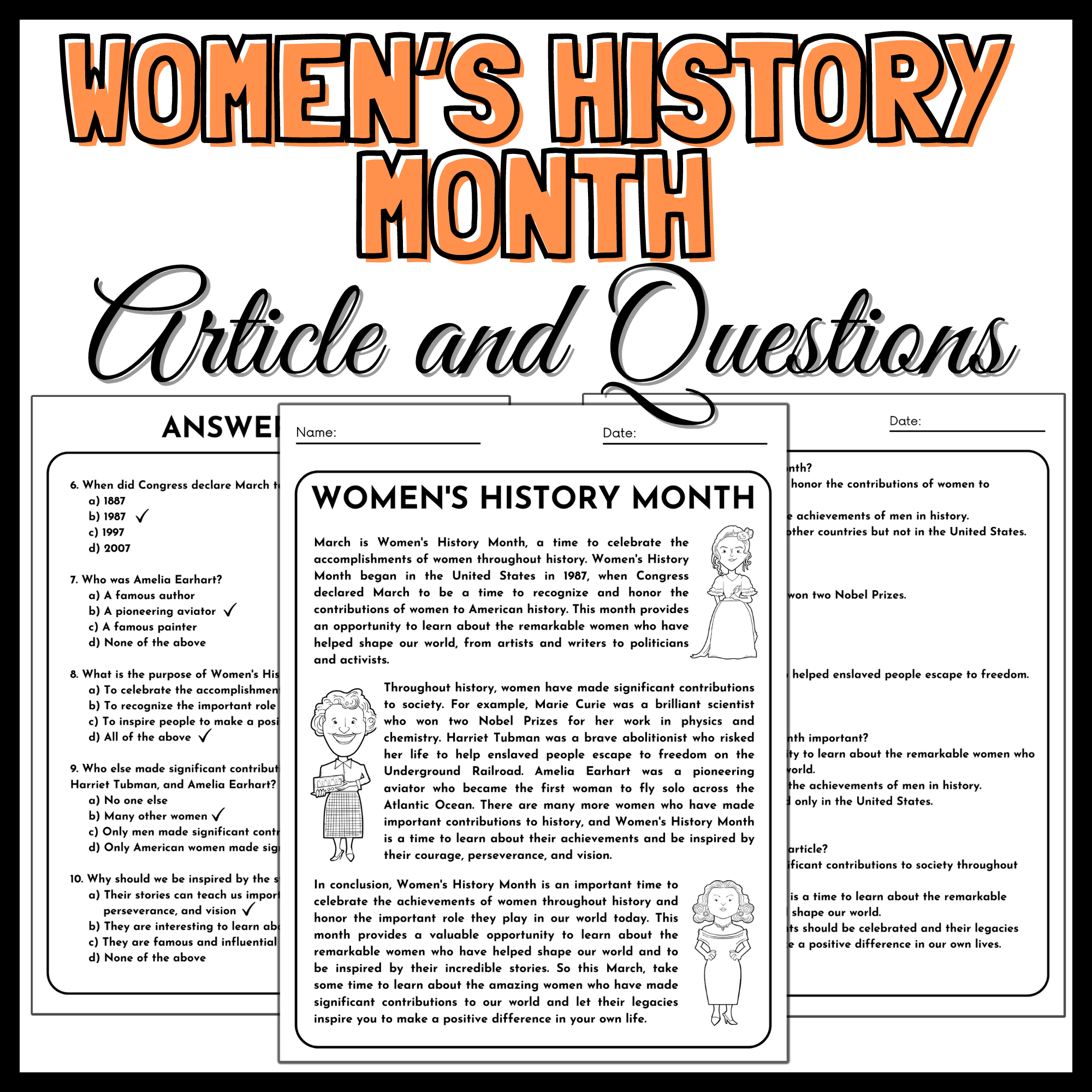 Historical Reading Comprehension Worksheets