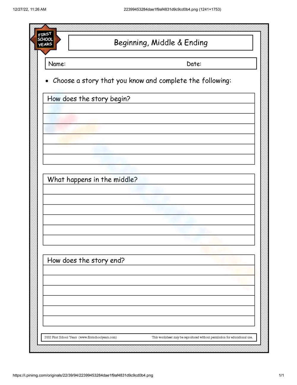 Worksheet Beginning Middle End Worksheet Worksheets Library