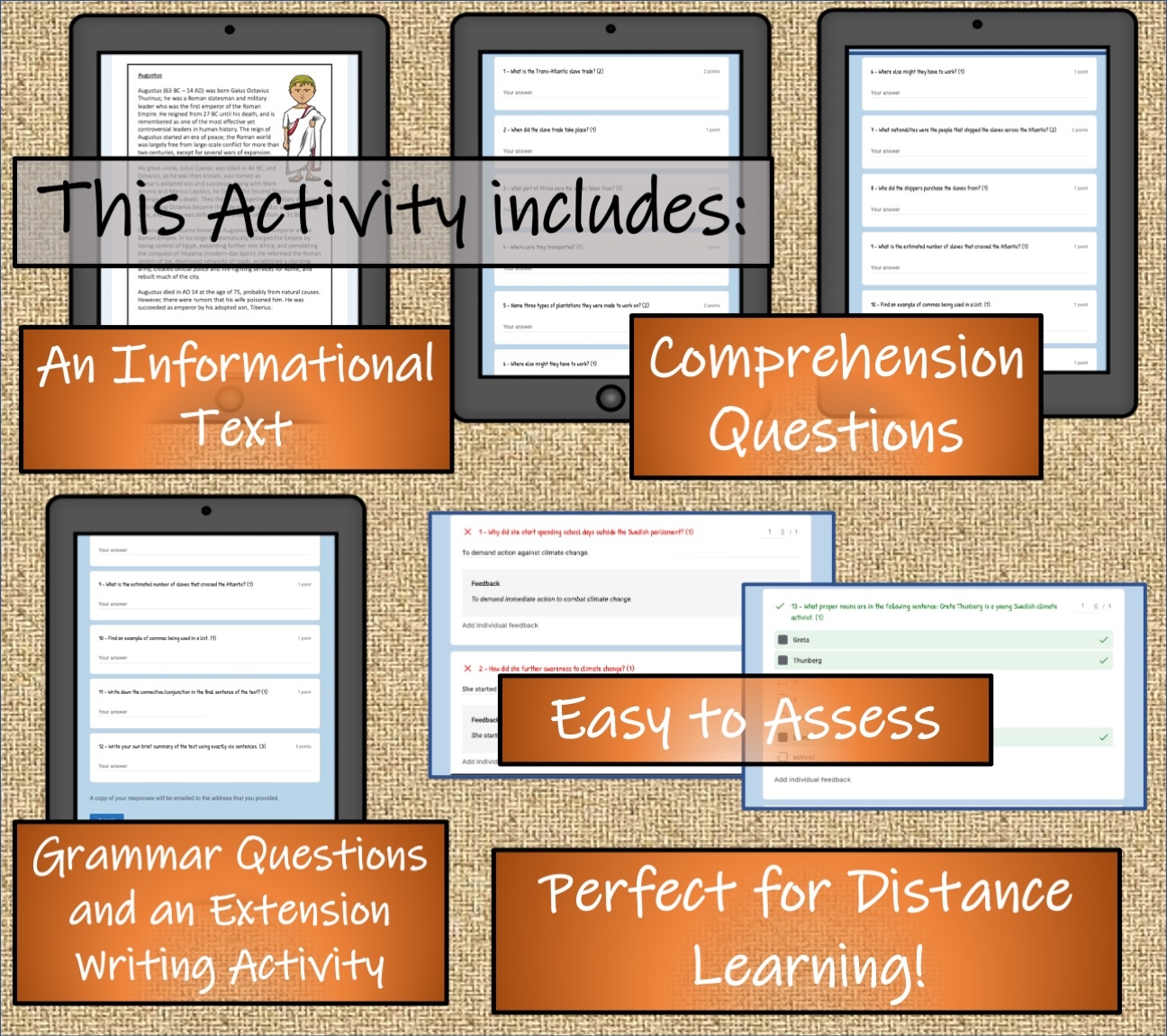 Year 5 Or Year 6 Augustus Reading Comprehension Activity Digital U0026 Print Teaching Resources