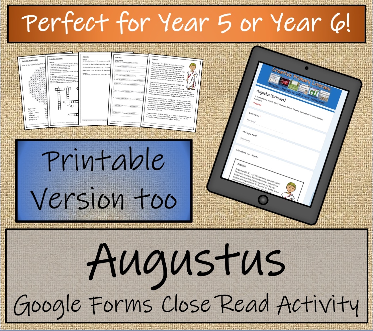 Year 5 Or Year 6 Augustus Reading Comprehension Activity Digital U0026 Print Teaching Resources